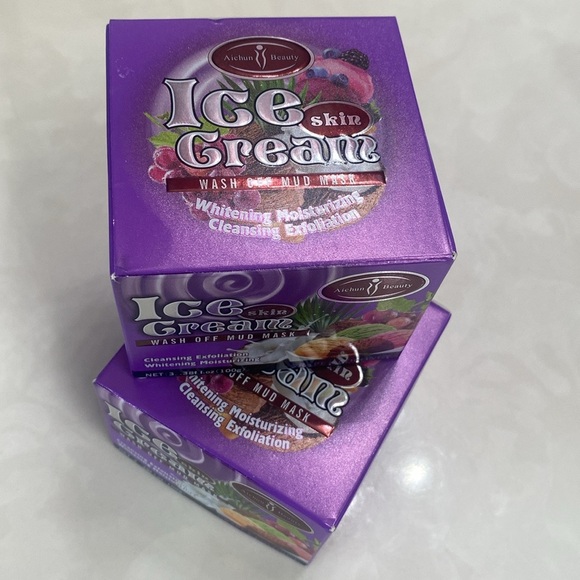 2X AICHUN BEAUTY Ice Cream Facial Wash Off Mud Mask, New in box, expires 2027 - Picture 7 of 13